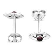 Garnet Evil Eye Sterling Silver Stud Earrings, e331st